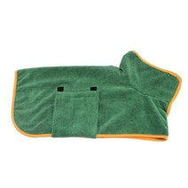 강아지 수건개 목욕 가운 수건 목욕 가운 애완 동물 목욕 가운 건조 코트 흡수성 수건, 초록, xs(4-7kg)