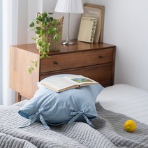 [주호데코] 심플솔리드 리본 베개커버 50x70, 선택:그레이