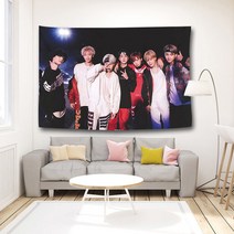 BTS 방탄 청소년 그룹 스타 팬 침대 옆 배경 천 기숙사 침실 장식 매달린 천, FV20