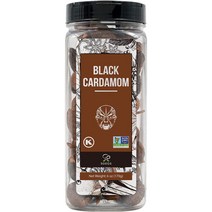 미국직구 소오스 블랙 카다멈 6온스 NON GMO 코셔 아시아 및 인도 요리 향신료 스모키 맛 갓 말린 카다멈 카다멈 씨드 요리용 카다멈 팟 통칼리 엘라이치 6온스, 수량, 상세참조