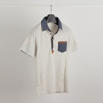 스타일에스 남자 빅사이즈 청 PK 카라 넥라인 여름 반팔 티셔츠