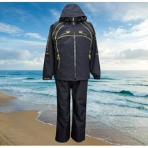 40년장인제작 국산 바다낚시복 고어텍스 낚시복 상하세트, L, 검정