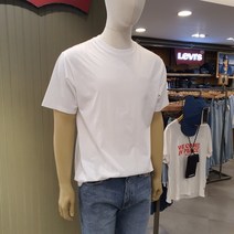 [리바이스]{스타 착용}남여공용 빈티지 스몰 로고 화이트 반팔 티셔츠 (면100%)_NC순천점