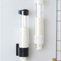 부착식 종이컵 보관통 걸이 정수기 냉장고 커피 41cm 화이트 블랙 종류선택 1개, 블랙 5개입