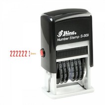 넘버링 자동스탬프 S-309 20x3mm 적 홀더랜덤
