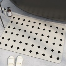 다이아 타일 빨아쓰는 소프트 규조토 발매트 3세대 1size 2color, 블랙