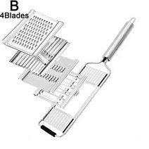 수동 다지기 4 in 1 Vegetable Slicer Shredder Grater Cutter Manual Fruit Carrot Potato With Handle Multi P, [02] B