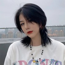 늑대 꼬리 가발 단발 여망 홍일계 숭어 머리 남녀 무사 머리 가발 투구 남자 공장 도매 가능, 연갈색