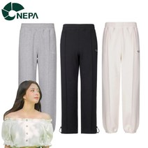 네파 여성 투웨이 일자 조거 팬츠 루즈핏 롱 와이드 핏 허리 밴딩 밑단 스트링 쭈리 통바지 스타일 트레이닝 바지 캐주얼 와이드 츄리닝 블루햇님 1회용 손소독제 증정