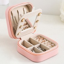 자석싸바리박스 싸바리박스 박스케이터링 새로운 2 층 가죽 보석 상자 주최자 디스플레이 보관 케이스 선물, 07 Pink_01 M
