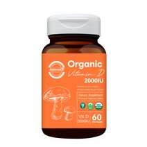 유기농 비타민D 2000 IU 표고버섯 채소 감자 썬샤인 오가닉 비타민 D3 햇빛 비타민디 ORGANIC VITAMIN 선샤인 바이타민 임산부 미국산 정제형 추천 효능 정 캡슐, 8