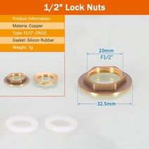 황동 육각 잠금 너트 파이프 피팅 플랜지 1/8 "1/4" 3/8 3/4 1.2 "BSP 암나사 생크 캡, 14 1I2 Inch 2 Gasket