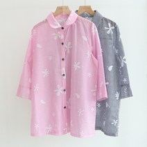 할머니옷 여름전용 면 줄카라셔츠 7부 오픈남방 70대80대90대 엄마옷 칠순팔순생신선물