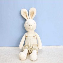 바이루체 유기농 애착인형 토끼헨리멜빵B 유아 출산 선물 용품, 견본색