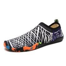 평로라 커플 스니커즈 남녀 맨발 해변 워터 슈즈 연인 아웃도어 물고기 수영 자전거 빠른 건조 아쿠아 신, 10 XZ988-Black White_01 35