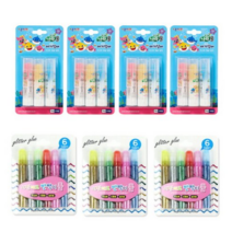 종이나라 핑크퐁 아기상어 나라풀 10g x 3종 x 4p + 반짝이풀 6색 3p 세트, 30g, 1세트