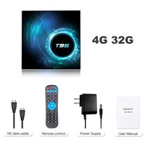 TV 셋톱박스 안드로이드셋탑박스 OTT셋톱박스 최신 T95 안드로이드 10.0 TV 박스 음성 도우미 6K 3D 와이파이 2.4G & 5.8G 2GB 4GB RAM 1, 3.미국 플러그 - 4G 32G