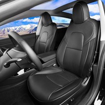 [해외]Tesla Model 3 2017-2020 용 카시트 커버 여성용 전체 둘러싸인 쿠션 프로텍터 액세서리 남성용, 검은 색