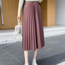 롱 스커트 주름 플리츠 여성 밴딩 스판 치마 데일리룩