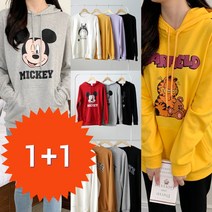 봄신상 센스티 1+1 맨투맨 후드 모음 티셔츠 캐릭터 여성 긴팔 레터링 콘크리트 가필드 미키 토토로