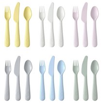 이케아 식기도구 18P 포크 나이프 스푼 커트러리 유아 어린이 플라스틱 식기 캠핑 요거트 간식 디저트