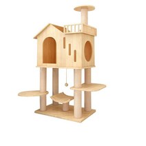 고양이 원목캣타워4단 원목캣타워5단 먼치킨 캣타워 하우스 이케아 DIY 선반 뚱냥이 투명해먹, 단일사이즈, M-02(48x48x80.5cm)