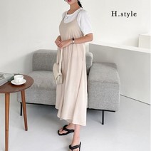 에이치스타일 OP 나이스멜빵원피스 여름 린넨 쉬폰