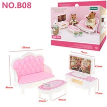 음식모형제작 미니어처 DIY 1:12 소형 가구 완구 세트 숲 가족 토끼 동물 몬테소리 인형 집 시뮬레이션 방 소녀 놀이 장난감 선물, 08 B08