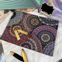 퀼트도안 퀼트용품 바느질 패브릭 보헤미안 스타일 만다라 100% 면 인쇄 옷 DIY 인형 드레스 하프 미터 당, 09 As Picture_01 0.5mx1.1m