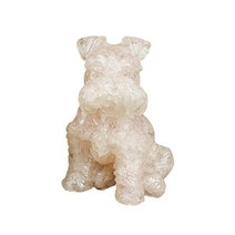 침실 연구 컬렉션에 대한 슈나우저 입상 미니어처 동상 애완 동물 개 장식, 분홍색, 결석