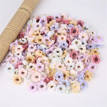 플라워 월 드라이 미니 데이지 장식 꽃 인공 실크 파티 웨딩 홈 벽 바느질 액세서리 개, Multi색상 flower+30pcs
