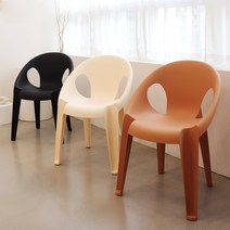 울트라 카페 테라스 야외 플라스틱 의자 2개, 블랙 2개