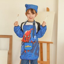 스파이더맨 유아 앞치마 팔토시 어린이 앞치마 키즈 아동 앞치마 머릿수건 두건 아이