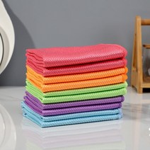 청소브러쉬 틈새브러쉬 110pcs 마이크로 화이버 유리 연마 헝겊 물고기 규모 천 청소 수건 주방 창 자동차 거울 닦기 홈 도구 수건, 무작위 색상, 10개