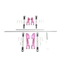 스트럿바 차체 보강 서스펜션 롤링 방지 코너링 17 85076-4 짧은 트럭 강철 대담한 안티 롤 바 + 안티 롤 코드 + 금속 전면 안티 롤 바 + 후면 안티 롤 바, 빨간색