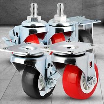 주방 이동식짬통 구르마 2.5인치 PVC 소형 바퀴 업소용 리어카 대차 끌차, 경량소형2.5인치검정회전