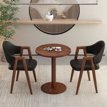 발코니 카페 2인 티테이블 의자 세트 야외용, 블랙