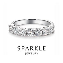 Sparkle Jewelry [VVS 퓨리티 D컬러 엑설런트 컷팅] 100% 다이아 테스트 통과 - 큐빅 반지 레이어드