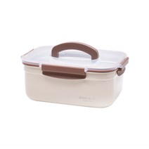 비오스코 세라믹 스테인레스 김치통, 스테인레스 김치통 3.6L, 아이보리x브라운