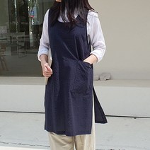 방가지똥 앞치마 new 단추없는 네이비_블랙 체크 앞치마, 1개