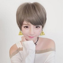 숏컷 숏컷가발 디자인가발, 밀크브라운_망X, 1