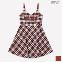 스파오 스파오(SPAO) (QR) 체크 랩 뷔스티에 원피스_SPOW84TG81