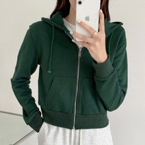 타니즈 호인 무지 크롭 여자 후드집업