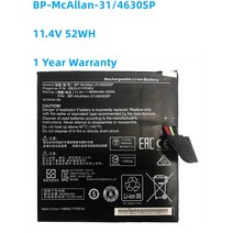 호환 노트북배터리BP-McAllan-31/4630SP 0B23-011P0RV 11.4V 52Wh 4630mAh 배터리 Getac 노트북 컴퓨터 BP-, 한개옵션0