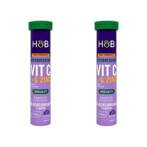 Holland & Barrett 영국 홀랜드앤바렛 하이 스트렝쓰 에퍼베센트 비타민C & 아연 블랙커런트 20타블렛 2팩 발포비타민