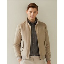 22FW [독일 Comfortemp 다운필] 베이지 스웨이드 헤링턴 점퍼 DMJU2C301I1