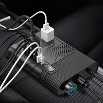 [차량용티포트콘센트형] 차량용 멀티 인버터 220V 12V / 24V 겸용 USB 멀티충전기 콘센트 변환기 시거잭 가정용 캠핑용 여행용