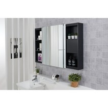 닥터바스 화장실슬라이드장 슬라이드장 욕실거울 슬라이딩장 욕실수납장, 6-1번 시크릿 블랙 슬라이드장 800, 1개