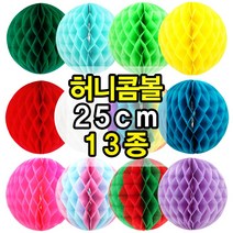 허니콤볼 25cm 종이 페이퍼 벌룬 모빌 생일 축하 파티 행사 기념일 포토존 장식 데코 소품 용품, 레드