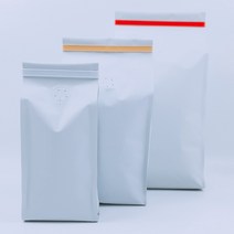 바이올팩키지 커피봉투 무광화이트 M자봉투 100매 아로마밸브부착형, 500g